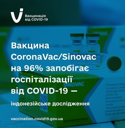 Інформація щодо вакцини CoronaVac від Sinovac Biotech