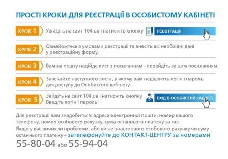 Житомиряни та жителі області можуть завантажити рахунок за газ і заяву-приєднання з Особистого кабінету на сайті 104.ua