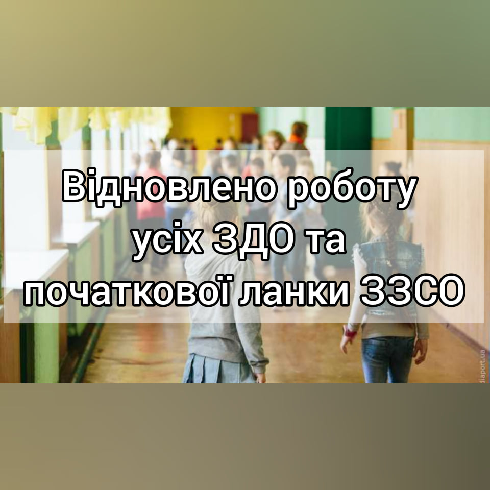 Відновлено роботу усіх ЗДО та очний освітній процес для початкової ланки у Новоград-Волинській міській ТГ