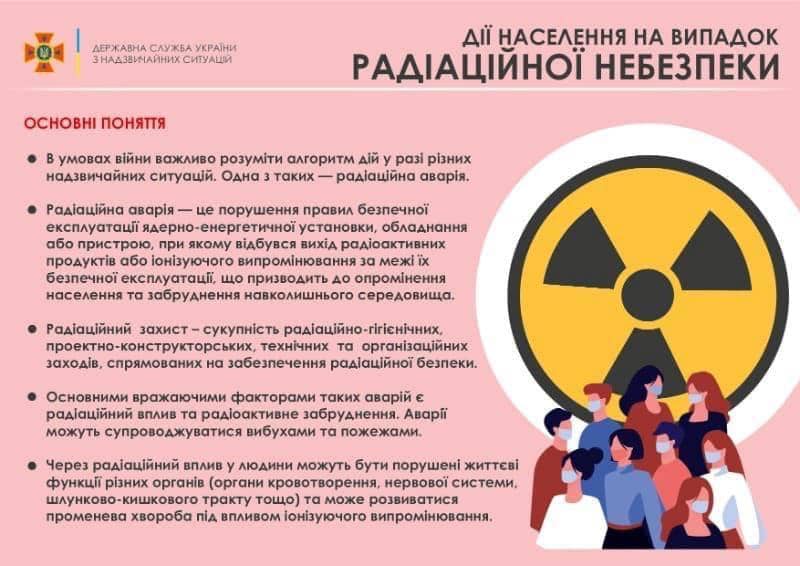 ДСНС України інформує: дії населення на випадок радіаційної небезпеки  ДСНС України