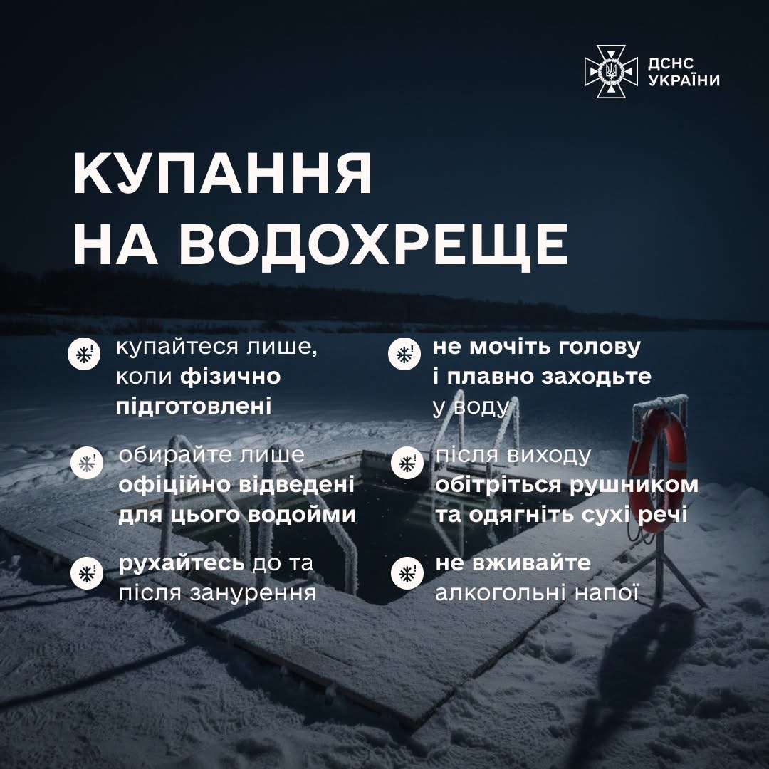 Водохреще: дотримуйтеся правил безпеки