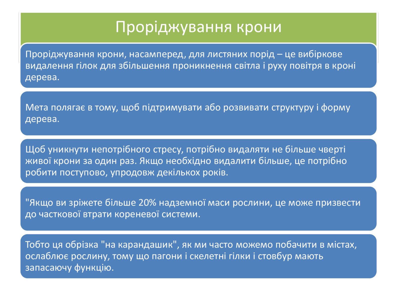 Про недопущення шкідливого обрізання дерев у громаді