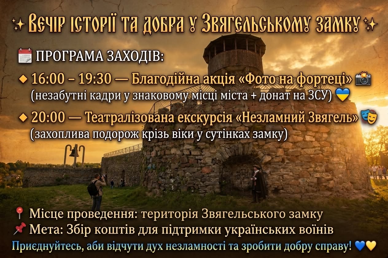 🏰 Вечір історії та добра у Звягельському замку