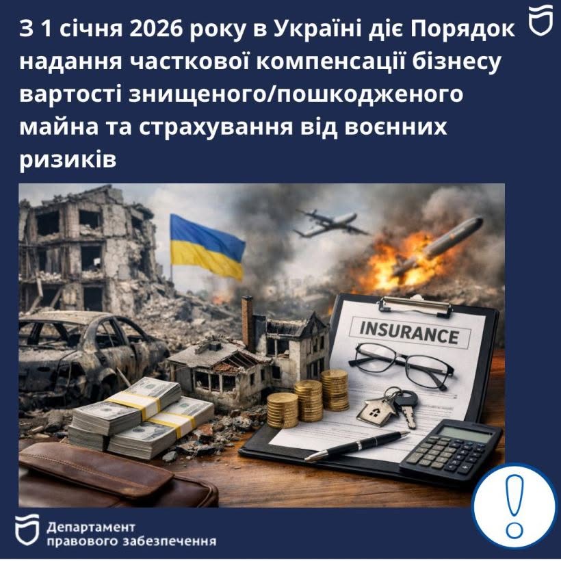 Інформація для суб’єктів господарювання, щодо компенсації збитків, завданих збройною агресією Росії проти України